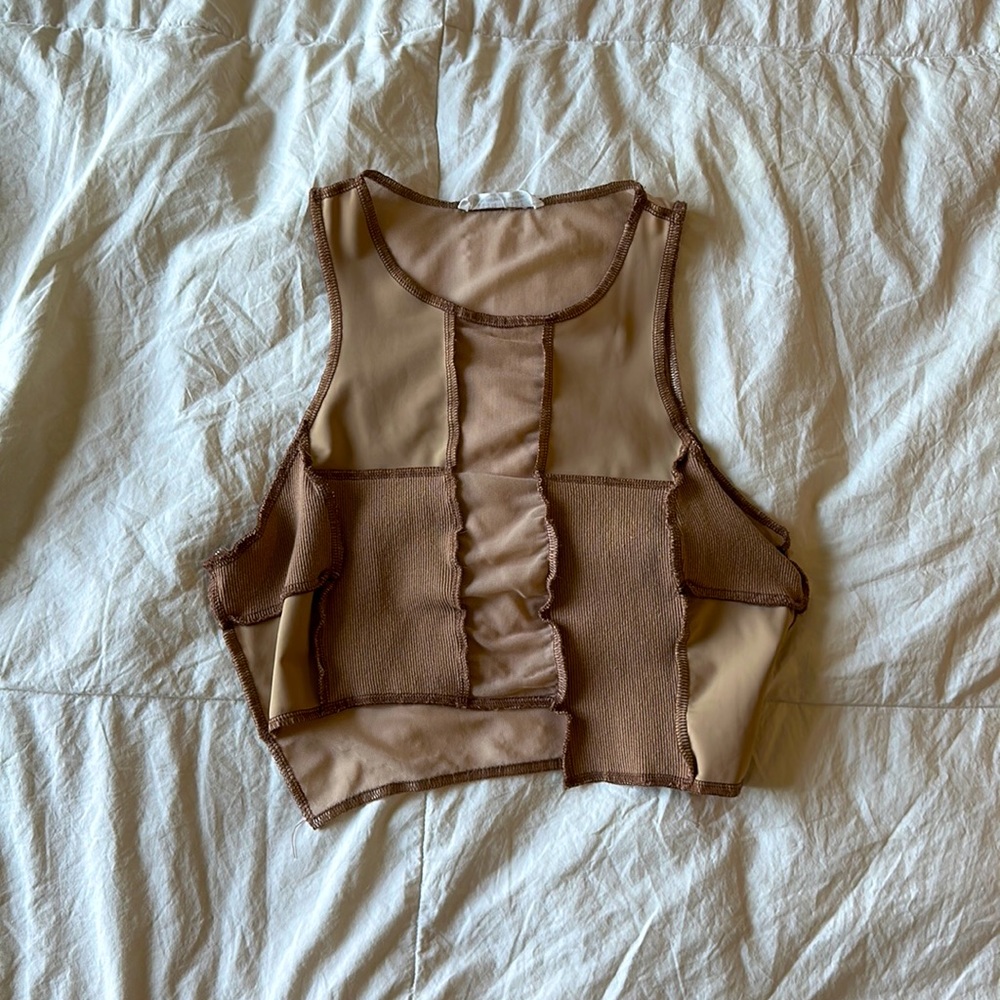 12th tribe brown tank, size small